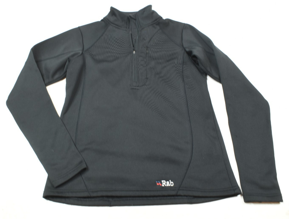 Rab Power Stretch Fleece 1/4 Zip Sweater Womens Large Black Long Sleeve Hiking